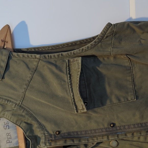 PerSe Khaki olive green military style jacket vest size Medium - Picture 6 of 8